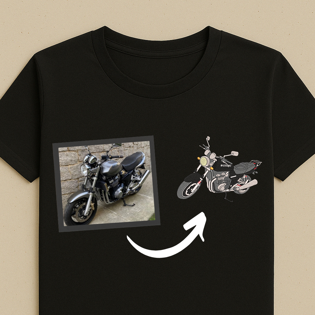 Koszulka z haftem Twojego motocykla
