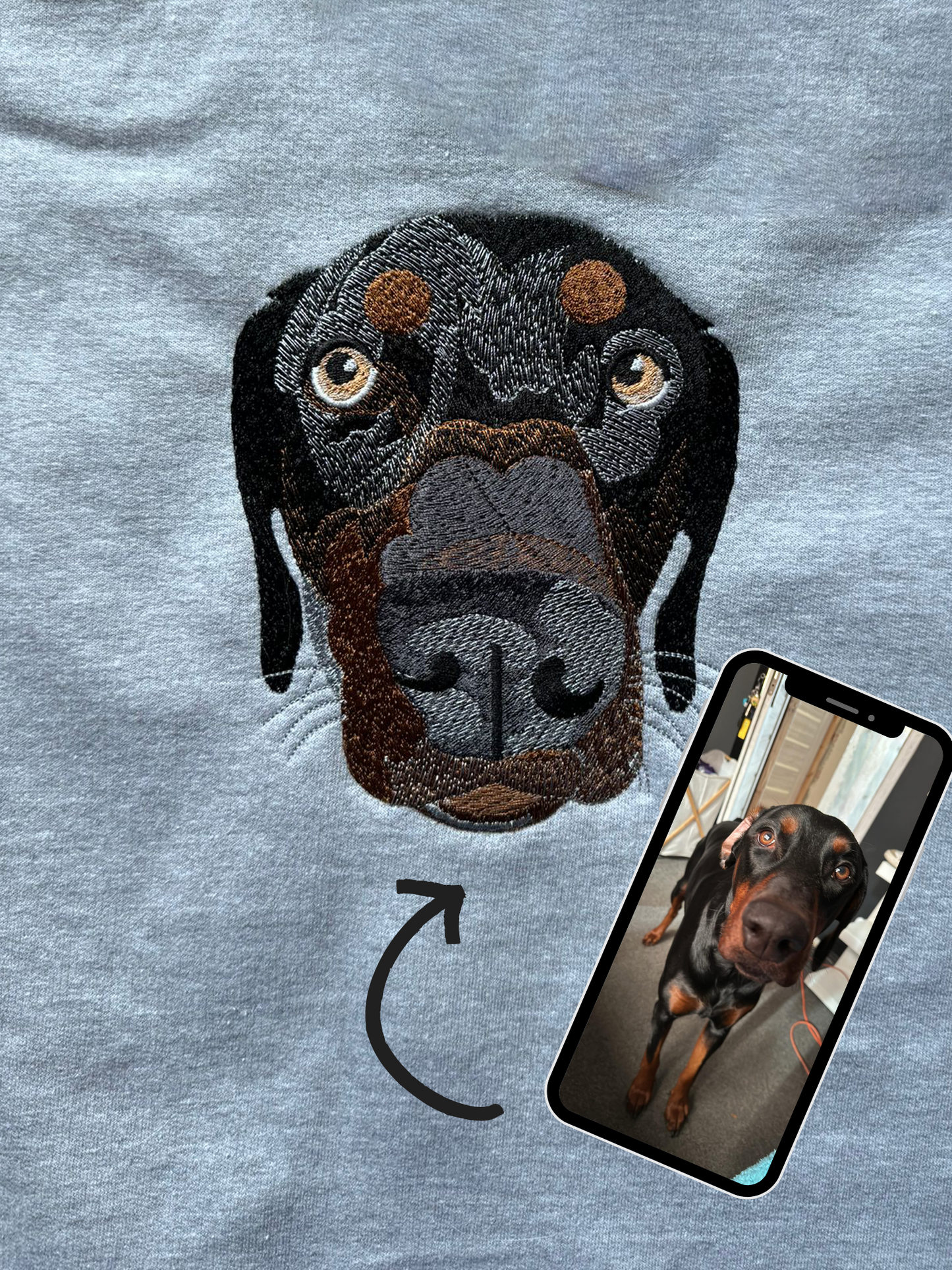 A sweatshirt with your pet's image