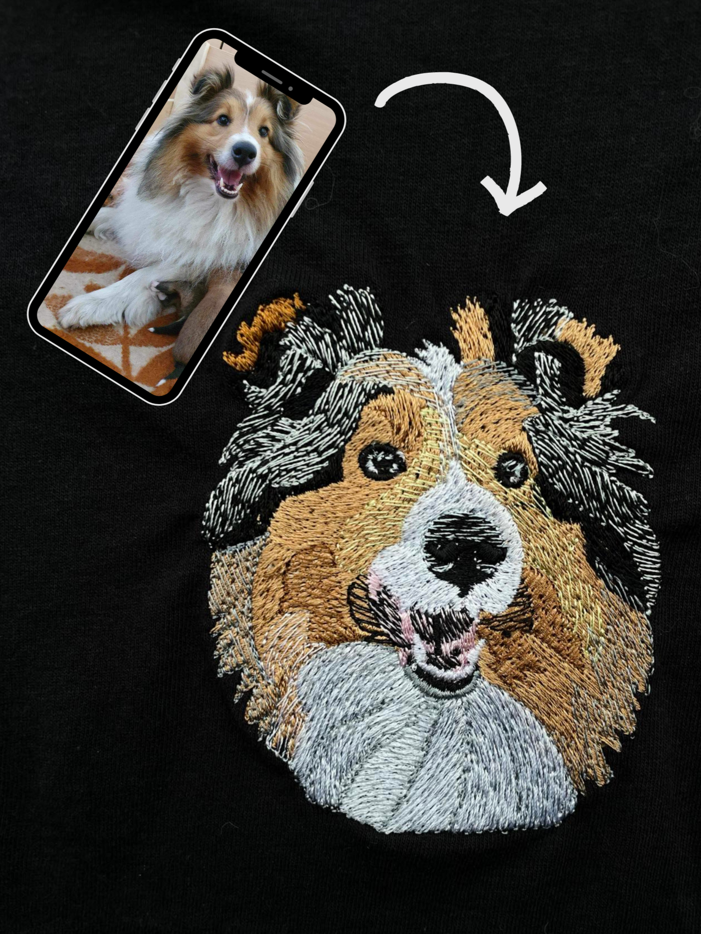 A sweatshirt with your pet's image