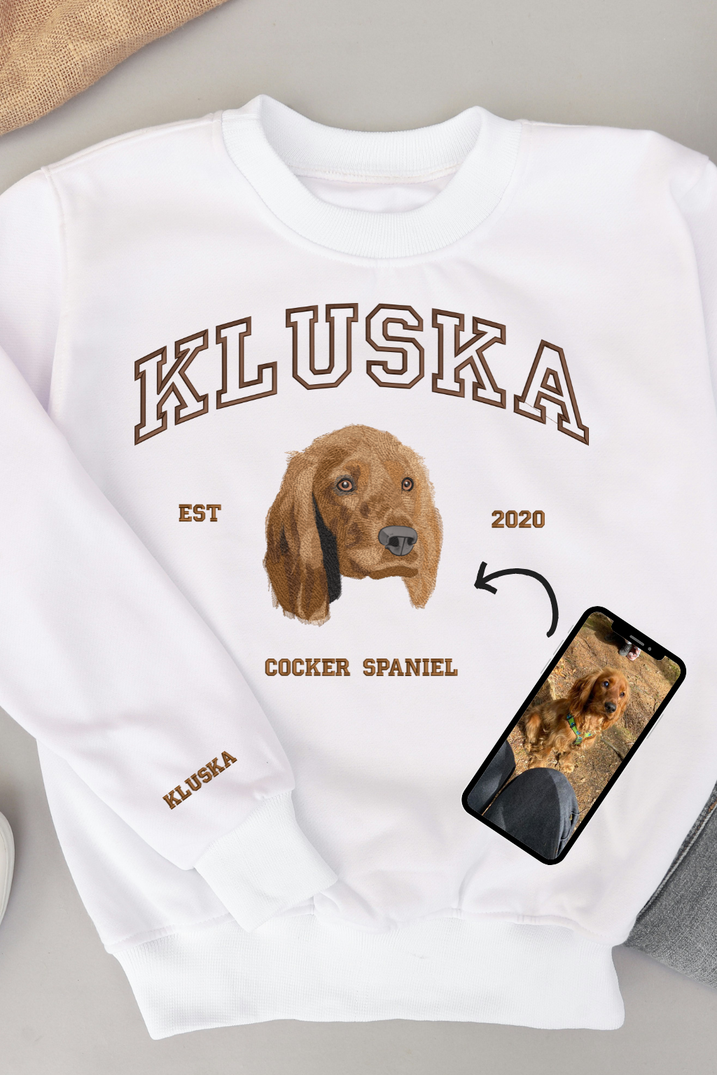 Bluza z podobizną twojego pupila + Imię i data