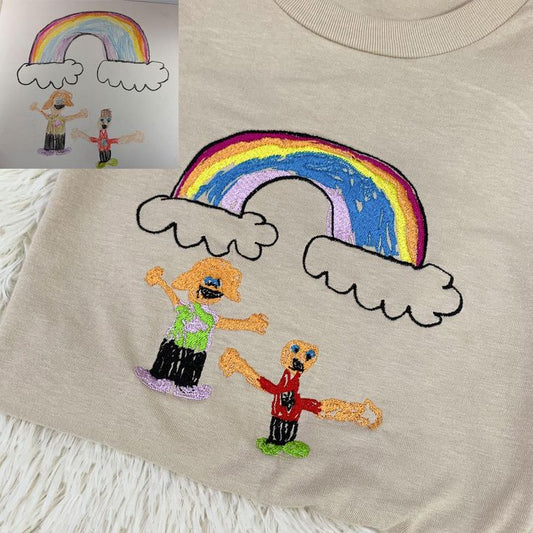 Koszulka z haftem rysunku dziecka