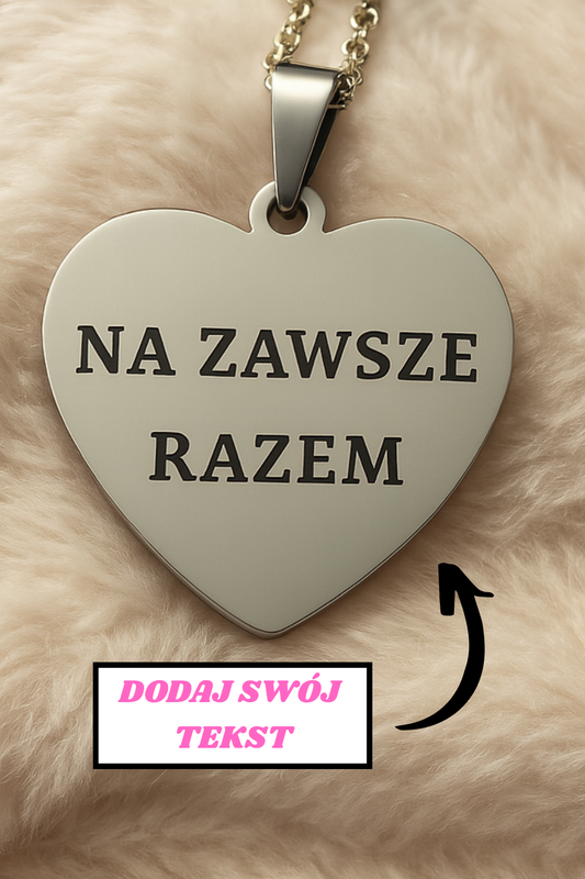 Grawerowana zawieszka z Twoim tekstem (Serce)