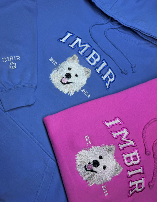 Bluza z podobizną twojego pupila + Imię i data (Napis wypełniony)