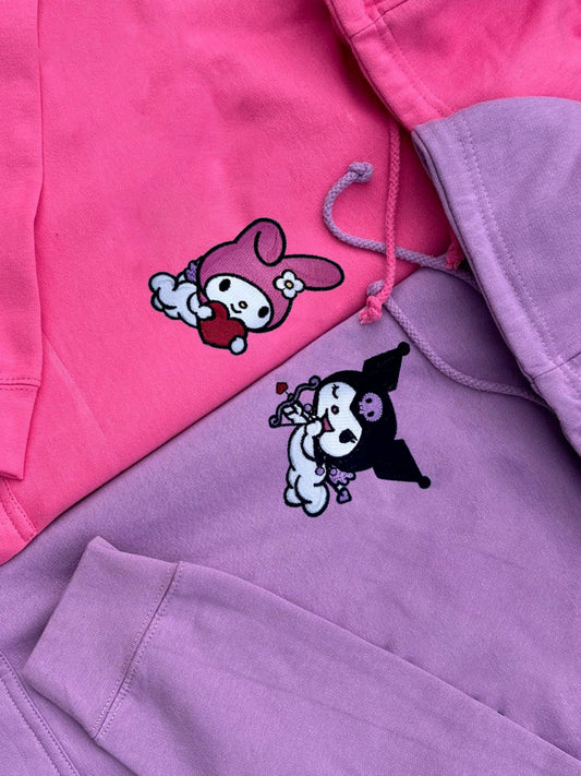 Komplet bluz - matching (inspirowana Kuromi x Melody)