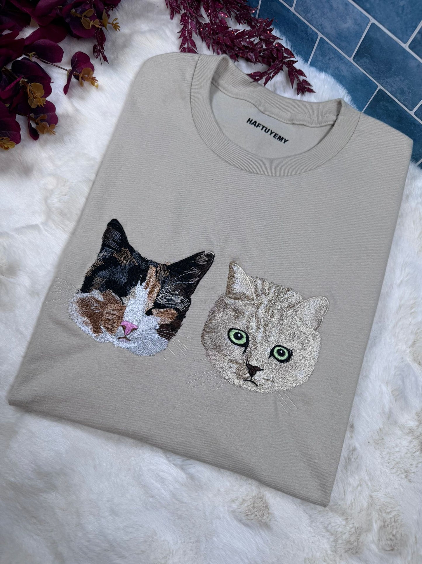 CAT MOM / CAT DAD - Koszulka z podobizną twojego pupila i napisem